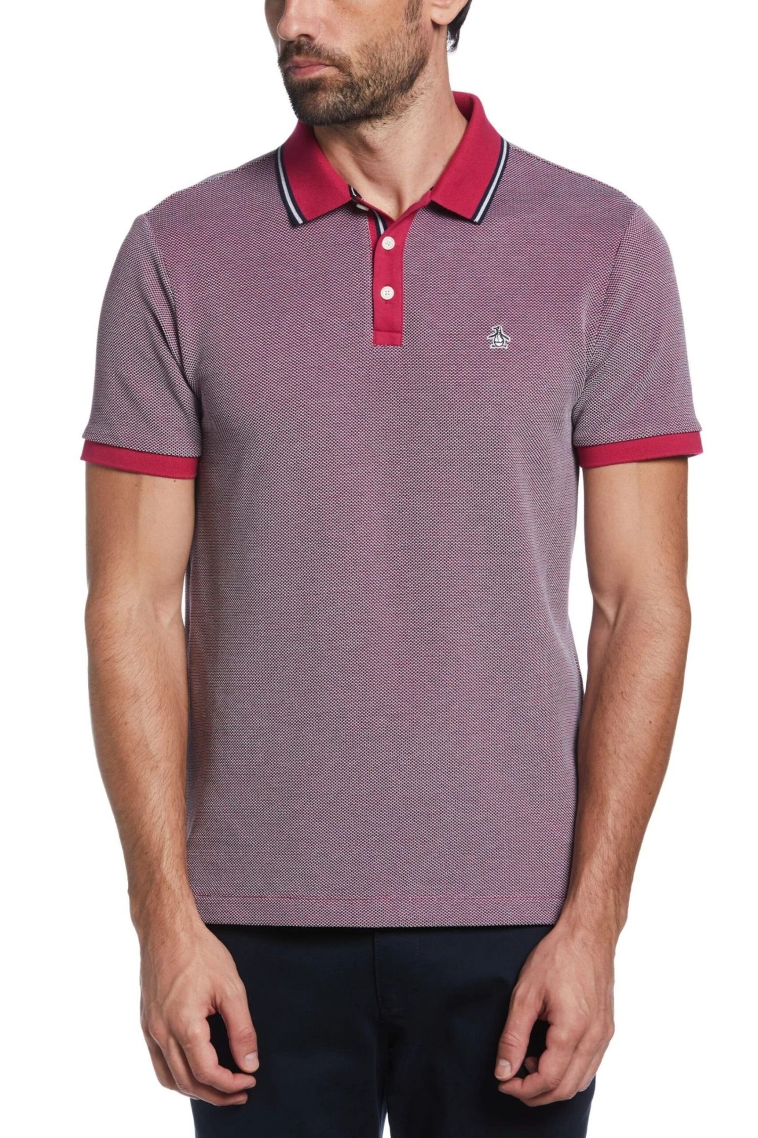 Original Penguin Red Birdseye Pique Polo Shirt 3 Original Penguin Red Birdseye Pique Polo Shirt