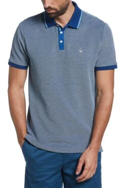 Original Penguin Blue Birdseye Pique Polo Shirt