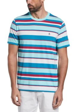 Original Penguin Blue All Over Stripe T-Shirt