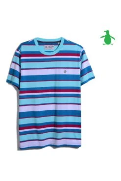 Original Penguin Blue All Over Stripe T-Shirt -Original Penguin D89216s4