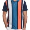 Original Penguin Blue Interlock Vertical Stripe Polo Shirt