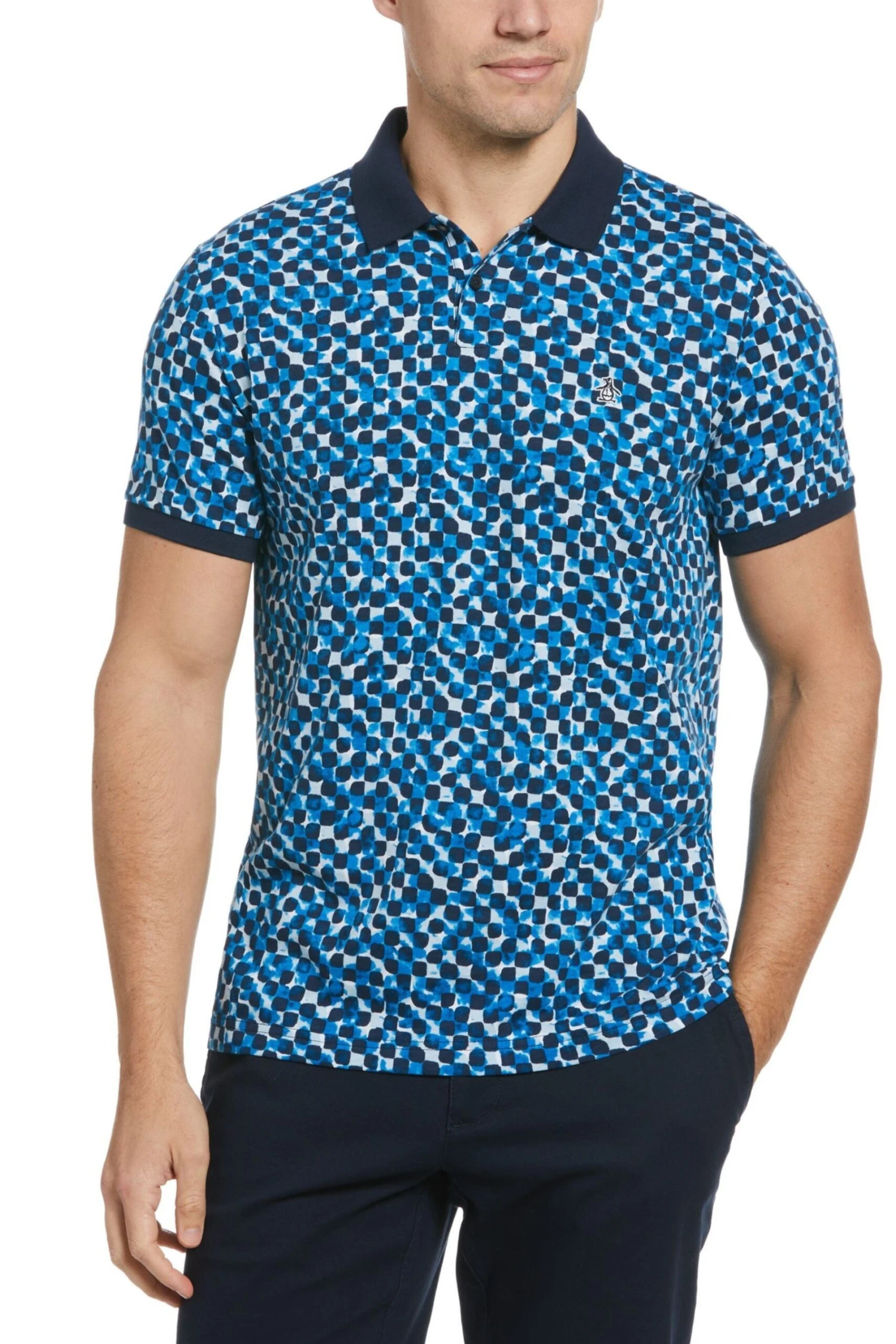 Original Penguin Blue Premium Cotton Polo Shirt 3 Original Penguin Blue Premium Cotton Polo Shirt