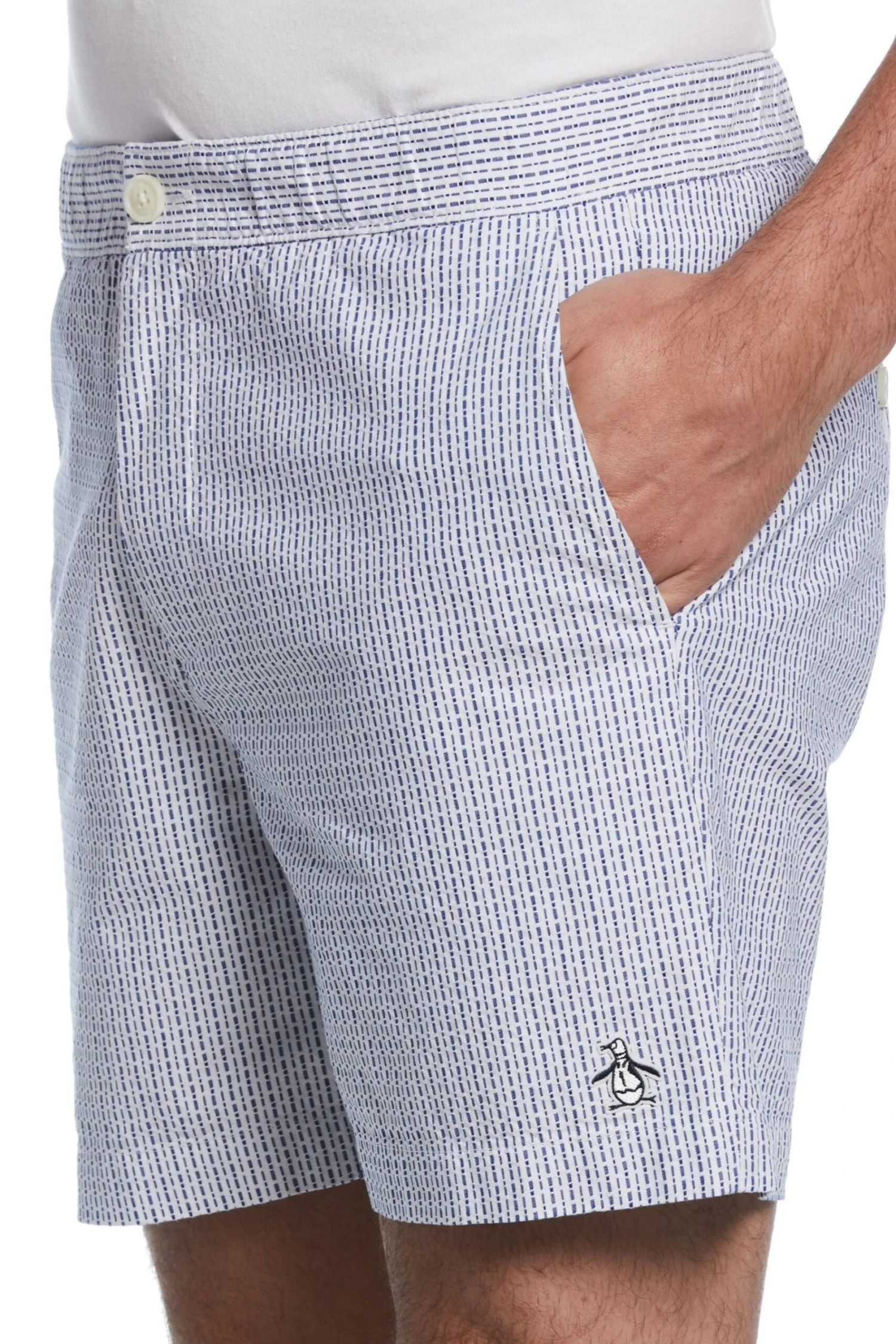 Original Penguin Blue Dobby Shorts 5 Original Penguin Blue Dobby Shorts - Image 3