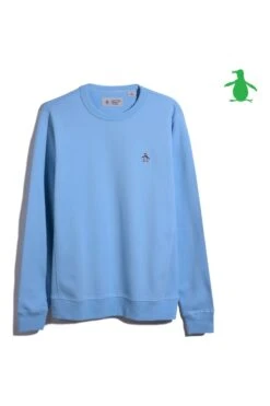 Original Penguin Sticker Pete Sweatshirt In Cerulean Blue -Original Penguin D89236s4