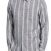 Original Penguin Grey Linen Blend Striped Shirt -Original Penguin D89238s