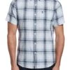 Original Penguin Blue Short Sleeve Tonal Plaid Shirt -Original Penguin D89240s