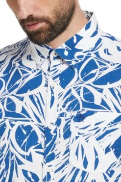 Original Penguin Blue Short Sleeve Swirl Shirt -Original Penguin D89244s3