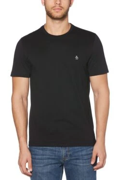 Original Penguin Black Pinpoint Embroidery T-Shirt