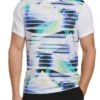Original Penguin Mens Tennis Spliced Energy Stripe Crew White T-Shirt