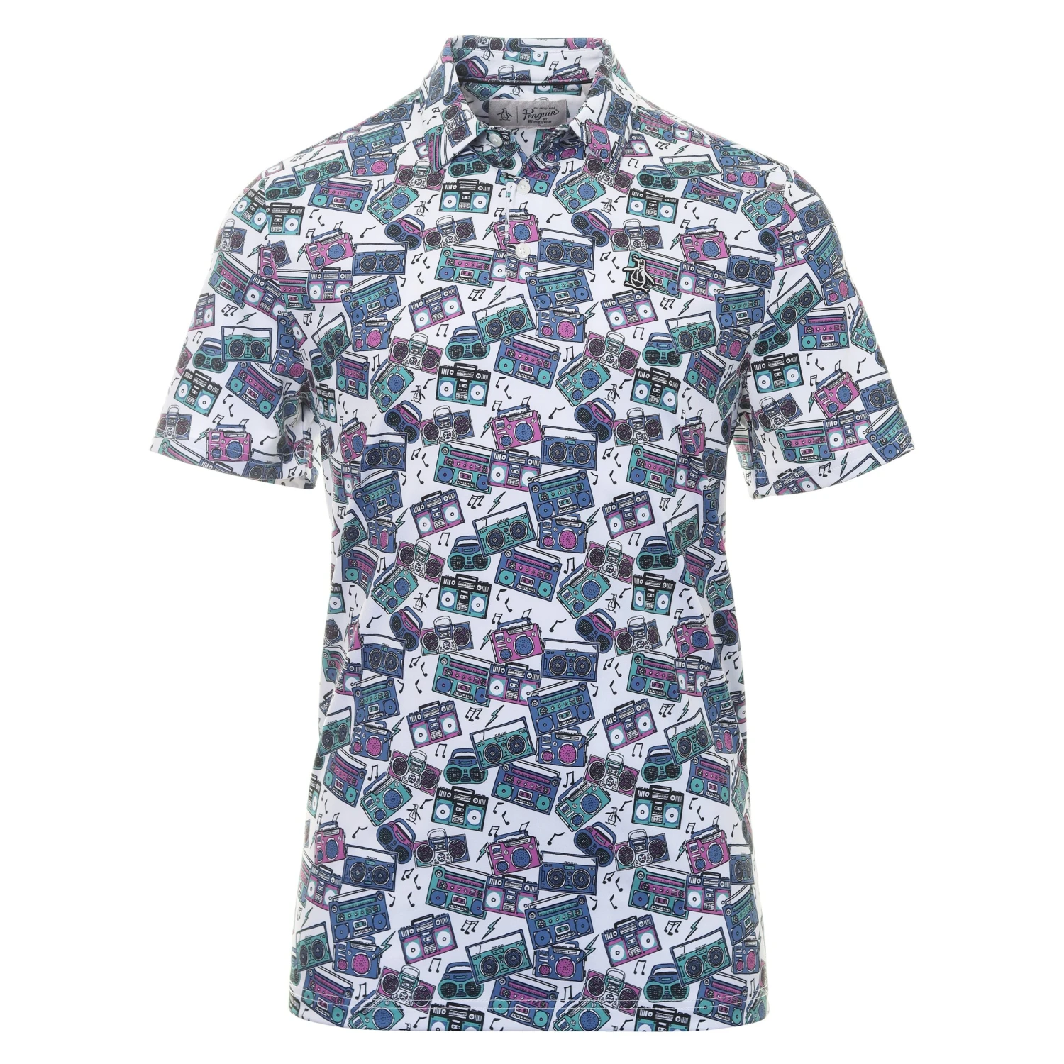 Original Penguin Golf Heritage Boombox Print Polo Shirt 3 Original Penguin Golf Heritage Boombox Print Polo Shirt