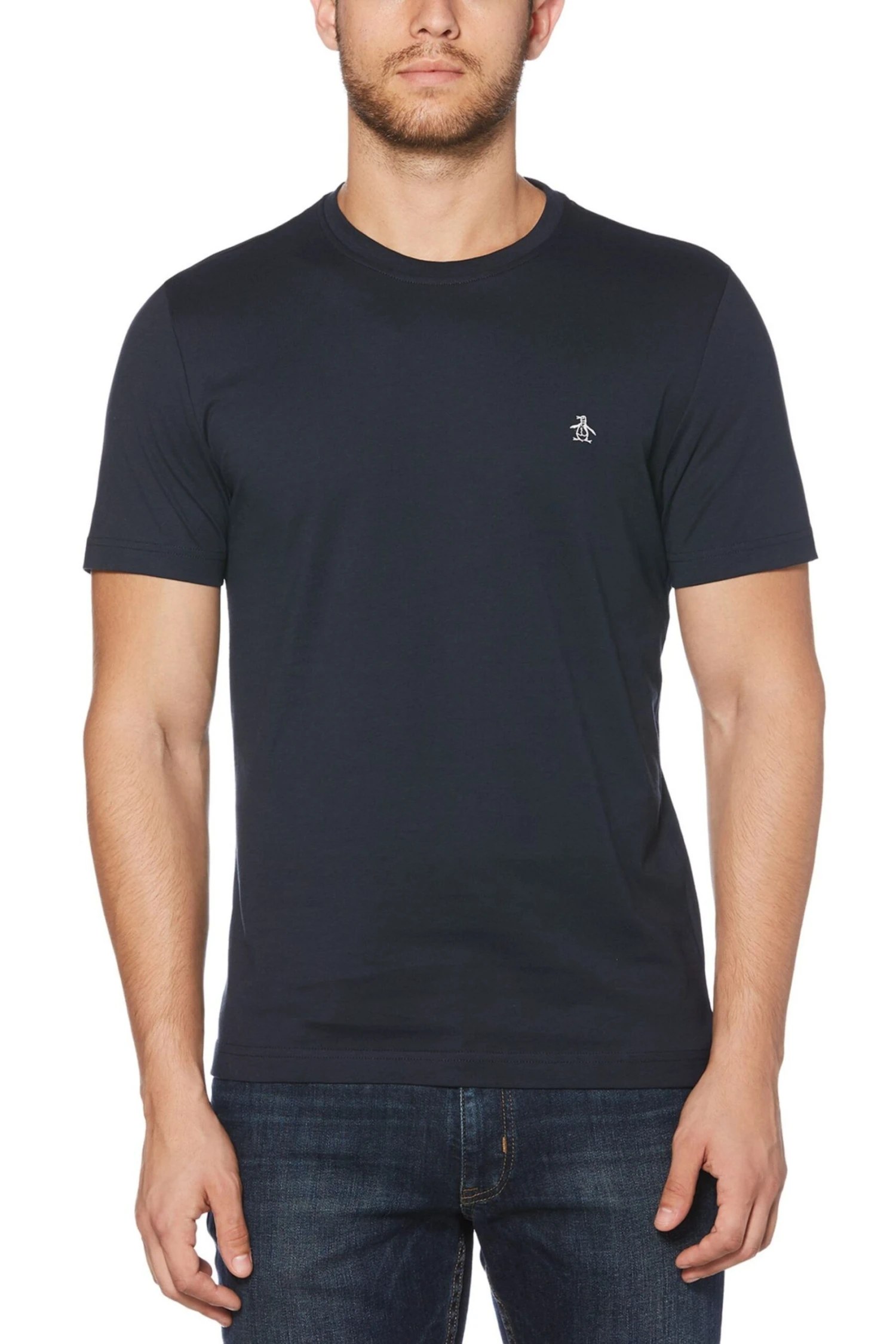 Original Penguin Blue Pinpoint Embroidery T-Shirt 3 Original Penguin Blue Pinpoint Embroidery T-Shirt