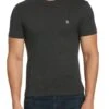 Original Penguin Charcoal Grey Pinpoint Embroidery T-Shirt