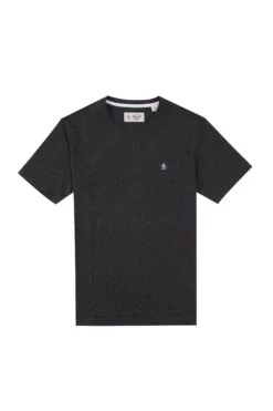 Original Penguin Charcoal Grey Pinpoint Embroidery T-Shirt -Original Penguin T28589s3