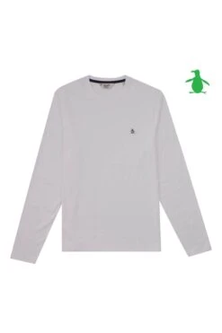 Original Penguin Long Sleeve Pin Point White T-Shirt -Original Penguin T76390s3