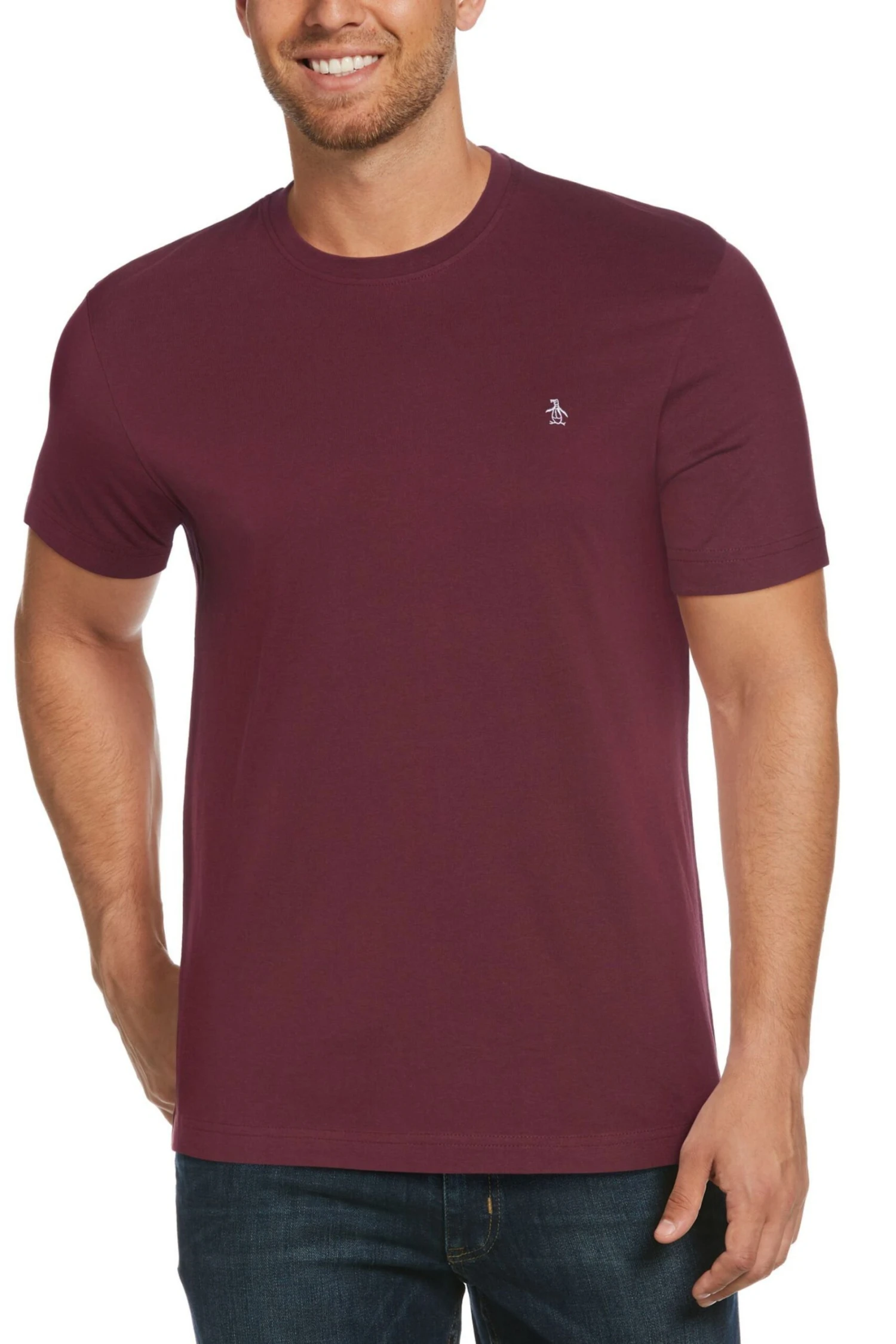 Original Penguin Tawny Port Red Short Sleeve Pin Point T-Shirt 3 Original Penguin Tawny Port Red Short Sleeve Pin Point T-Shirt