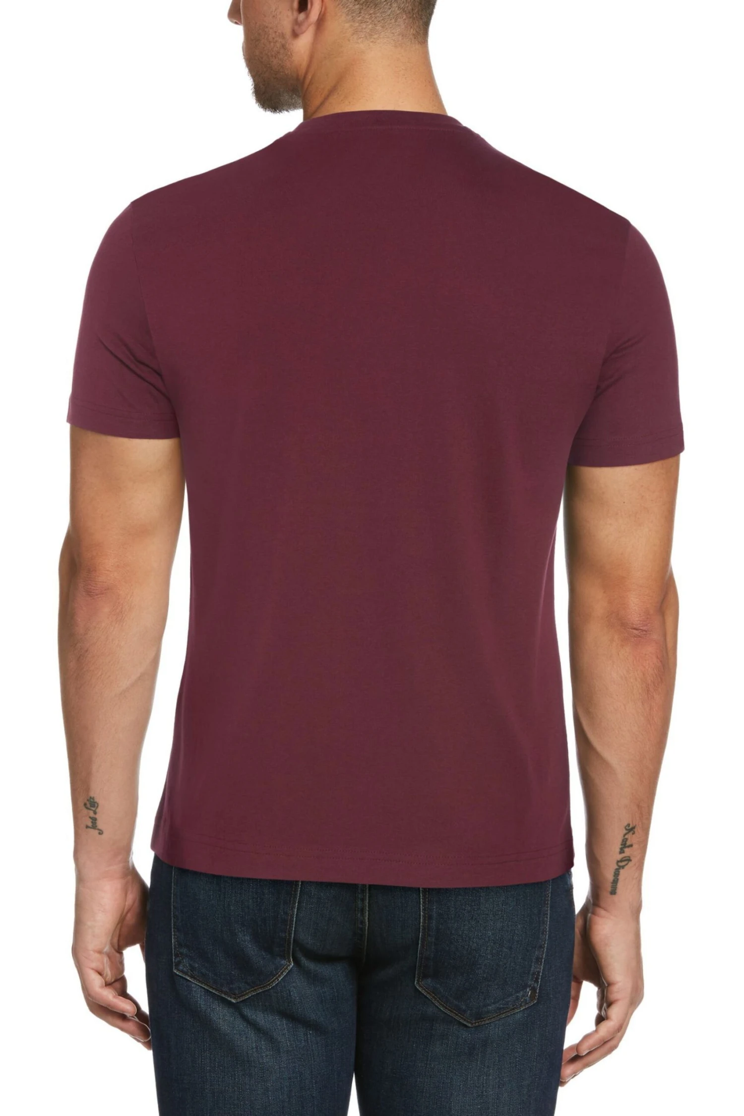 Original Penguin Tawny Port Red Short Sleeve Pin Point T-Shirt 4 Original Penguin Tawny Port Red Short Sleeve Pin Point T-Shirt - Image 2