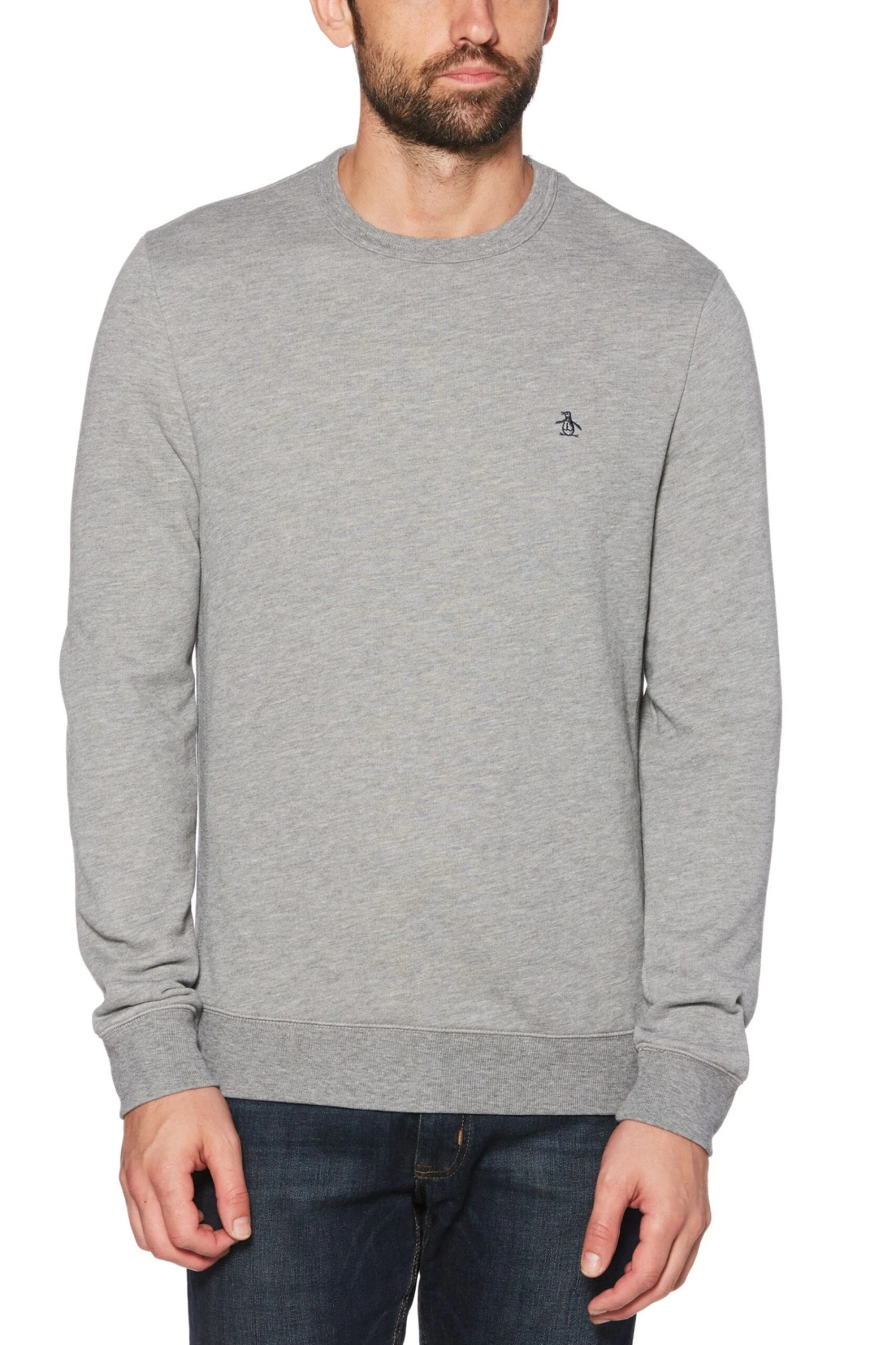 Original Penguin Grey Sticker Pete Sweatshirt 3 Original Penguin Grey Sticker Pete Sweatshirt