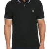 Original Penguin Black Tipped Short Sleeve Polo Shirt