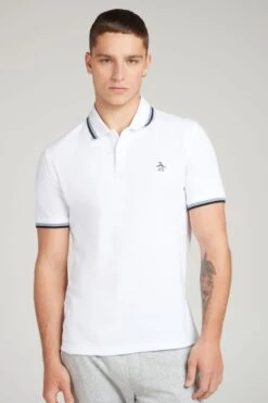 Original Penguin White Tipped Short Sleeve Polo Shirt