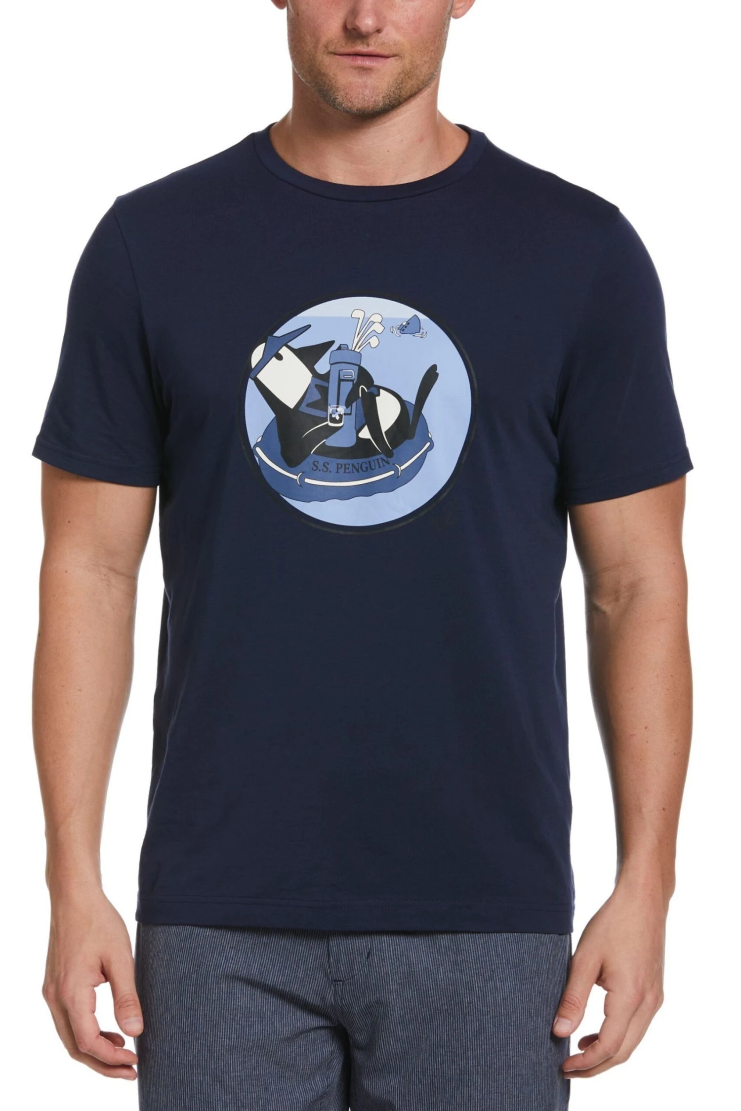 Original Penguin Golf Blue Shipwreck Pete Graphic T-Shirt 3 Original Penguin Golf Blue Shipwreck Pete Graphic T-Shirt