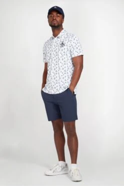 Original Penguin Golf Retro Arcade Printed White Polo Shirt -Original Penguin T82299s3