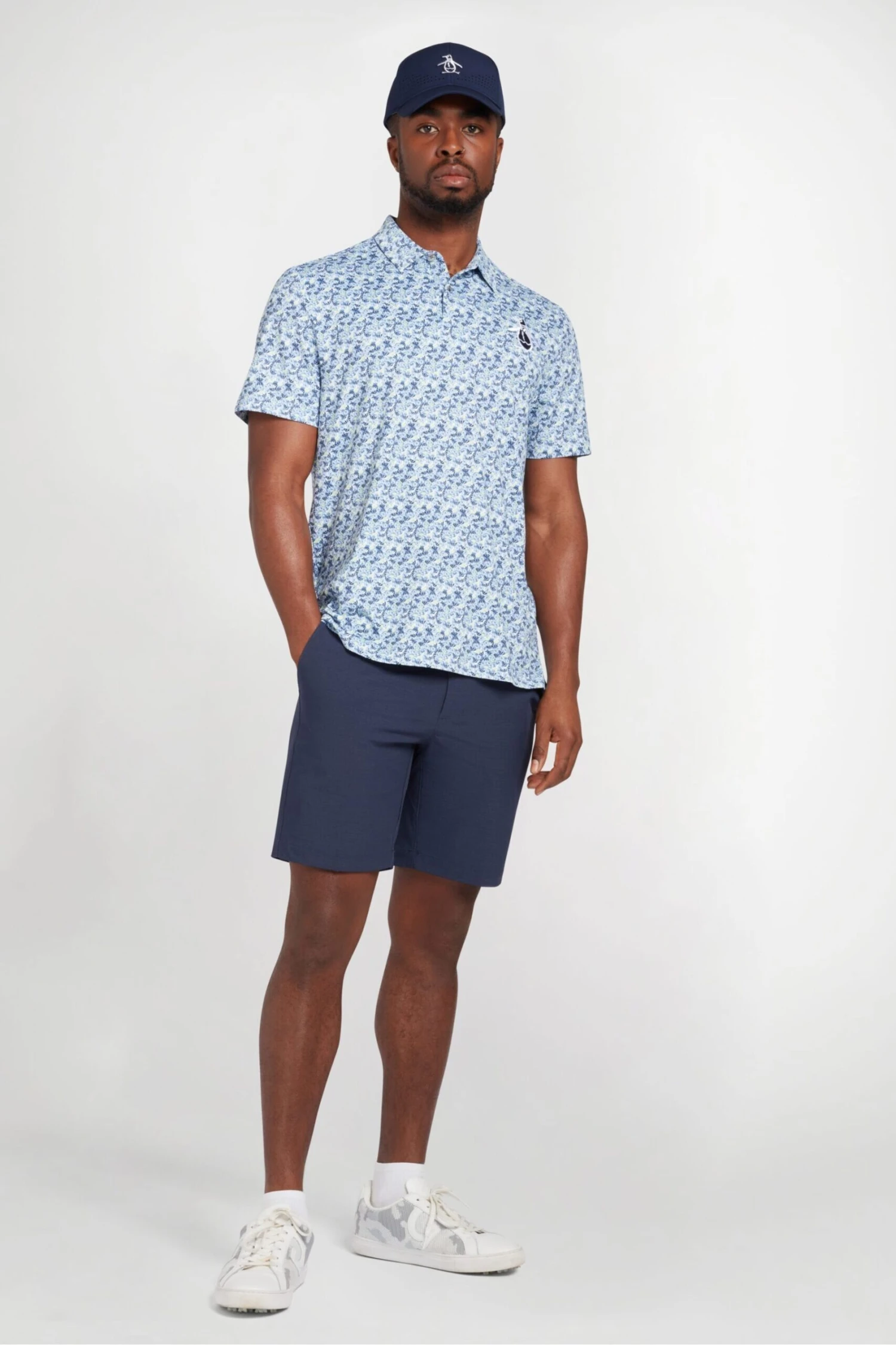Original Penguin Golf Blue Novelty Print Polo Shirt 5 Original Penguin Golf Blue Novelty Print Polo Shirt - Image 3
