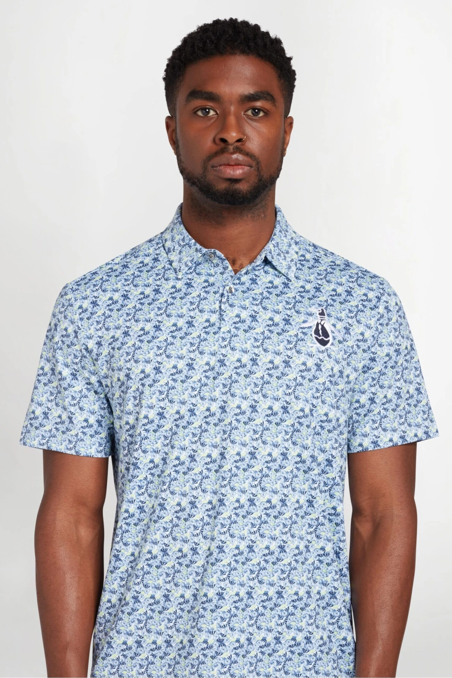 Original Penguin Golf Blue Novelty Print Polo Shirt 6 Original Penguin Golf Blue Novelty Print Polo Shirt - Image 4