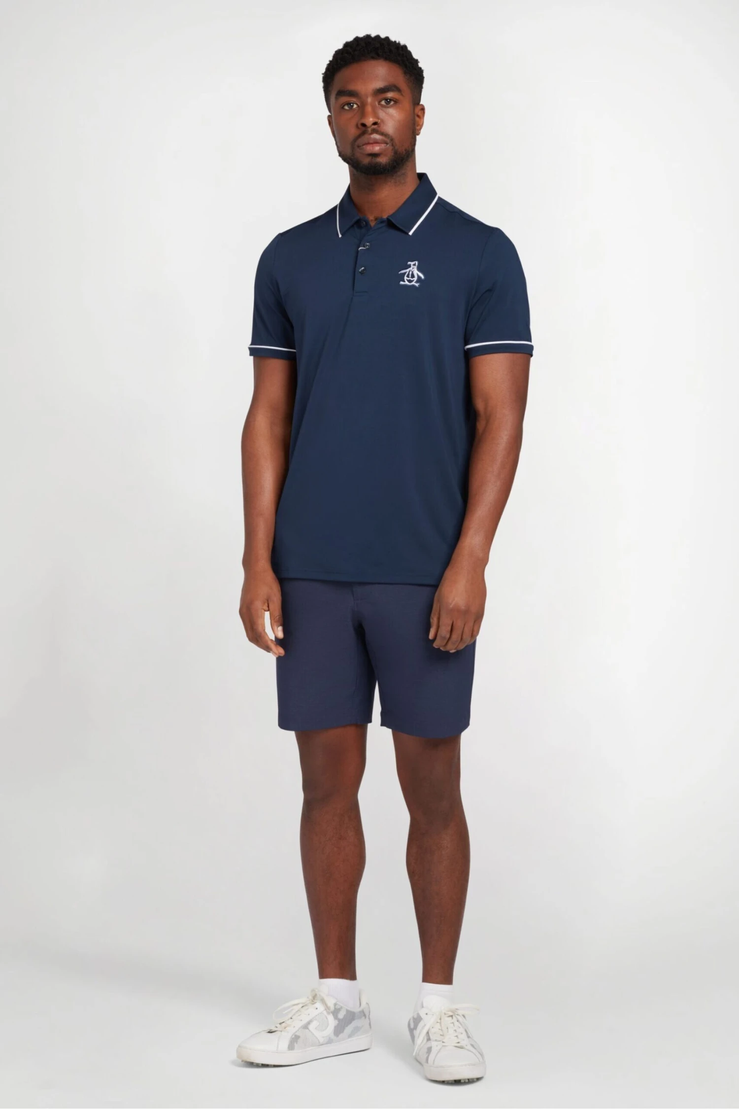 Original Penguin Large Navy Blue Golf Heritage Polo Shirt With Logo 4 Original Penguin Large Navy Blue Golf Heritage Polo Shirt With Logo - Image 2