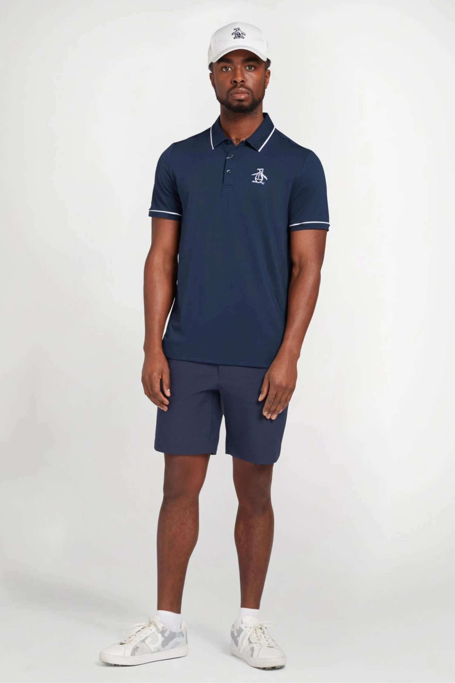 Original Penguin Large Navy Blue Golf Heritage Polo Shirt With Logo 6 Original Penguin Large Navy Blue Golf Heritage Polo Shirt With Logo - Image 4