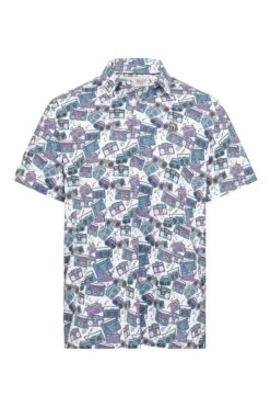 Original Penguin Golf Heritage BoomBox Printed White Polo Shirt -Original Penguin T82364s5