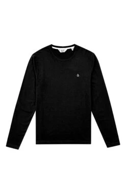 Original Penguin Black Long Sleeve Pinpoint T-Shirt -Original Penguin U29586s3