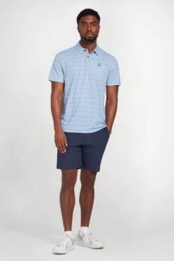 Original Penguin Golf Blue Retro Wave Pattern Print Polo Shirt 10 Original Penguin Golf Blue Retro Wave Pattern Print Polo Shirt -Original Penguin U36526s3