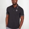 Original Penguin Golf Heritage Black Polo Shirt With Large Pete Logo