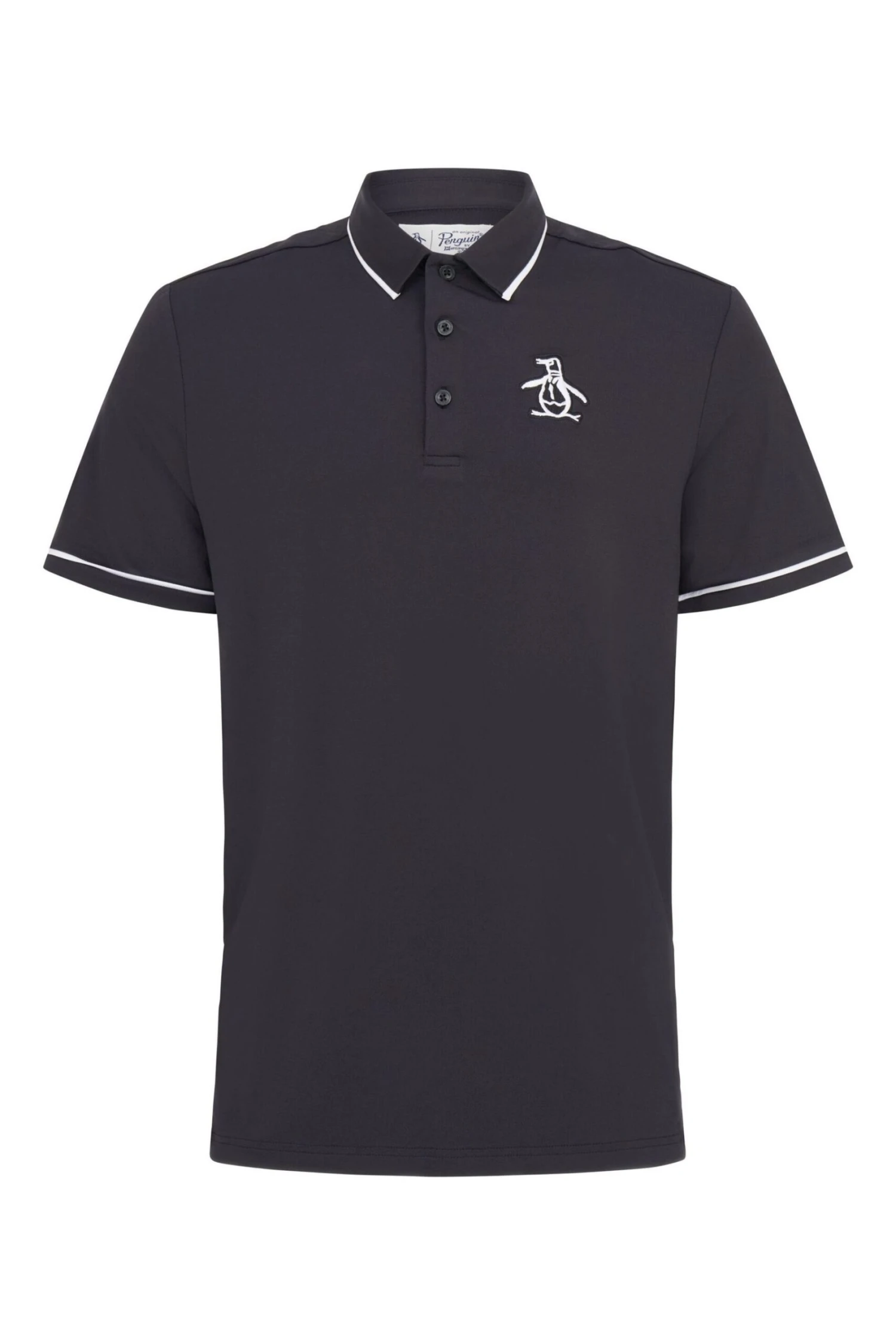 Original Penguin Golf Heritage Black Polo Shirt With Large Pete Logo 7 Original Penguin Golf Heritage Black Polo Shirt With Large Pete Logo - Image 5