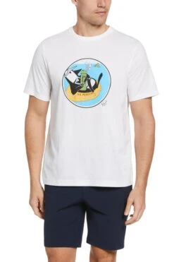 Original Penguin Golf Shipwreck Pete Graphic White T-Shirt